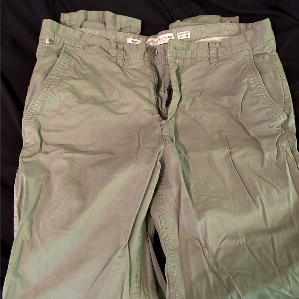 Dusty Sage Slim Dress Pants